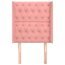 Tête de lit avec oreilles Rose 83x16x118/128 cm Velours 
