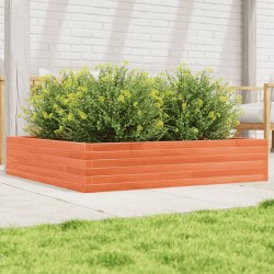 Jardinière cire marron 110x110x23 cm bois de pin massif 
