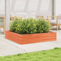 Jardinière cire marron 110x110x23 cm bois de pin massif 