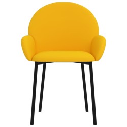 Chaises à manger lot de 2 Jaune Velours 