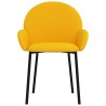 Chaises à manger lot de 2 Jaune Velours 
