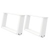 Pieds de table basse en U 2 pièces Blanc 70 x (30-31) cm Acier 