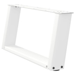 Pieds de table basse en U 2 pièces Blanc 70 x (30-31) cm Acier 