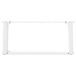 Pieds de table basse en U 2 pièces Blanc 70 x (30-31) cm Acier 