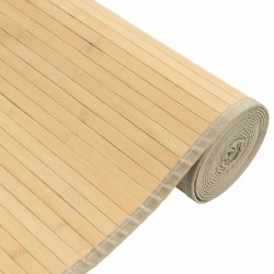 Tapis rectangulaire naturel clair 80x200 cm bambou 