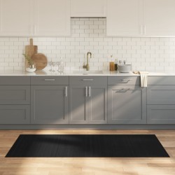 Tapis rectangulaire noir 80x200 cm bambou 