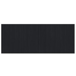 Tapis rectangulaire noir 80x200 cm bambou 