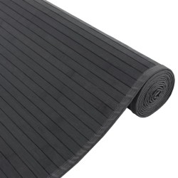 Tapis rectangulaire noir 80x200 cm bambou 