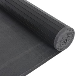 Tapis rectangulaire noir 80x200 cm bambou 