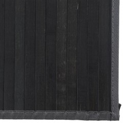 Tapis rectangulaire noir 80x200 cm bambou 