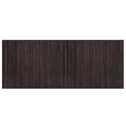 Tapis rectangulaire marron foncé 80x200 cm bambou 