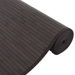 Tapis rectangulaire marron foncé 80x200 cm bambou 