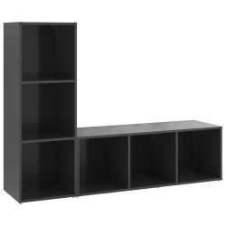 Meubles TV 2 pcs Gris 107x35x37 cm Bois d'ingénierie 
