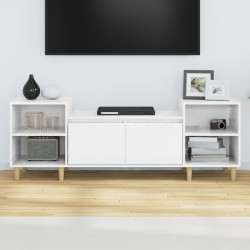 Meuble TV Blanc brillant 160x35x55 cm Bois d'ingénierie 