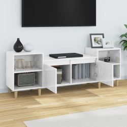 Meuble TV Blanc brillant 160x35x55 cm Bois d'ingénierie 