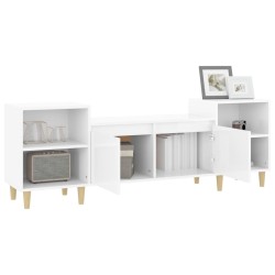Meuble TV Blanc brillant 160x35x55 cm Bois d'ingénierie 