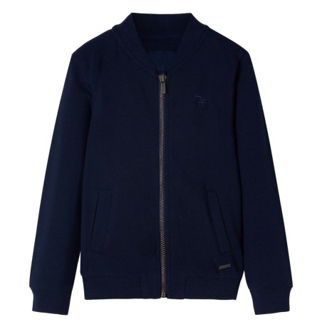 Sweatshirt pour enfants avec fermeture éclair bleu marine 140 