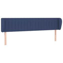 Tête de lit avec oreilles Bleu 163x23x78/88 cm Tissu 