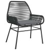 Ensemble à manger de jardin et coussins 5 pcs noir rotin verre 