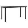Ensemble à manger de jardin et coussins 5 pcs noir rotin verre 