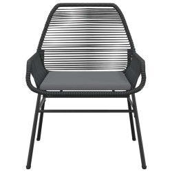 Ensemble à manger de jardin et coussins 5 pcs noir rotin verre 