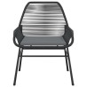 Ensemble à manger de jardin et coussins 5 pcs noir rotin verre 