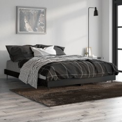 Cadre de lit sans matelas noir 135x190 cm bois d'ingénierie 