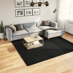 Tapis shaggy PAMPLONA poils longs moderne noir 240x240 cm 