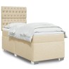 Sommier à lattes de lit avec matelas Crème 90x200 cm Tissu 