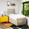 Sommier à lattes de lit avec matelas Crème 90x200 cm Tissu 