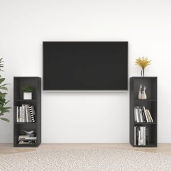 Meubles TV 2 pcs Gris 107x35x37 cm Bois d'ingénierie 