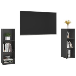 Meubles TV 2 pcs Gris 107x35x37 cm Bois d'ingénierie 
