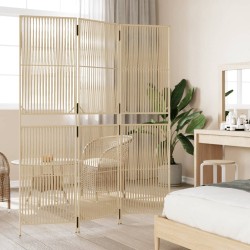 Cloison de séparation 3 panneaux beige résine tressée 
