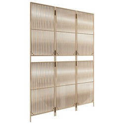 Cloison de séparation 3 panneaux beige résine tressée 