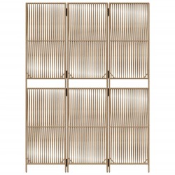Cloison de séparation 3 panneaux beige résine tressée 