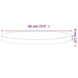 Dessus de table Ø60x4 cm rond bois massif de hêtre 