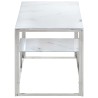Table basse argenté acier inoxydable et verre trempé 