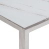 Table basse argenté acier inoxydable et verre trempé 