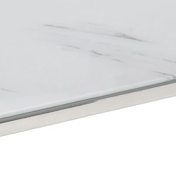 Table basse argenté acier inoxydable et verre trempé 
