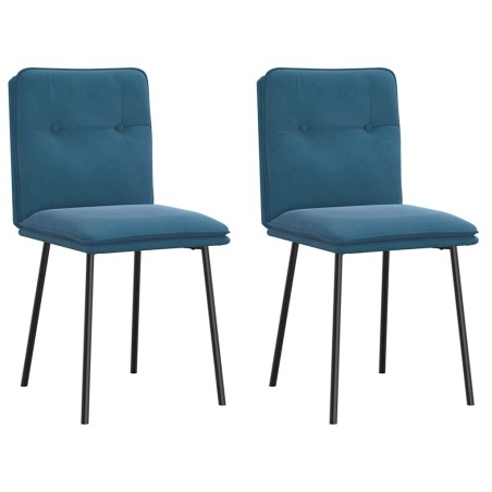 Chaises à manger lot de 2 Bleu Velours 