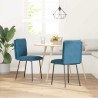 Chaises à manger lot de 2 Bleu Velours 