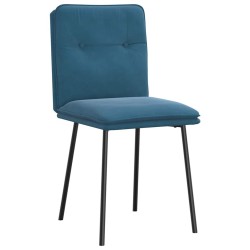 Chaises à manger lot de 2 Bleu Velours 