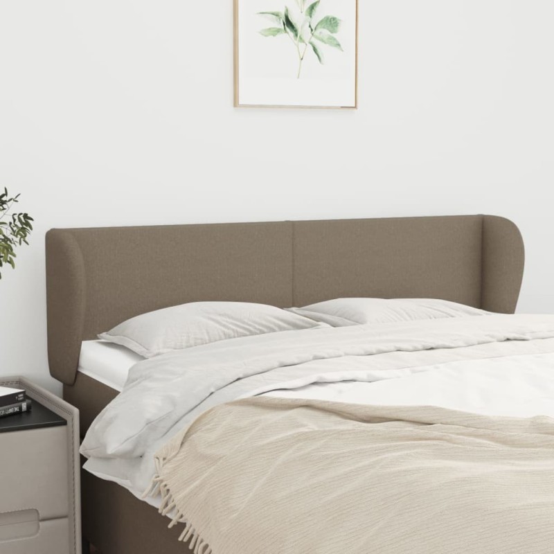 Tête de lit avec oreilles Taupe 147x23x78/88 cm Tissu 
