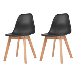 Chaises à manger lot de 2 Noir Plastique 