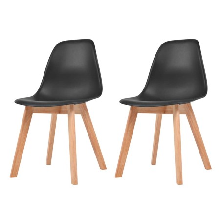 Chaises à manger lot de 2 Noir Plastique 