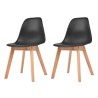 Chaises à manger lot de 2 Noir Plastique 