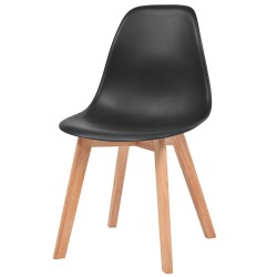 Chaises à manger lot de 2 Noir Plastique 