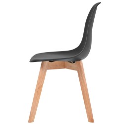 Chaises à manger lot de 2 Noir Plastique 