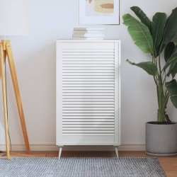 Porte d'armoire à persiennes blanc 99,3x59,4 cm pin massif 