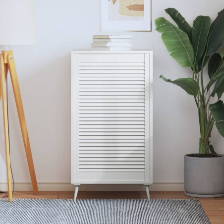 Porte d'armoire à persiennes blanc 99,3x59,4 cm pin massif 